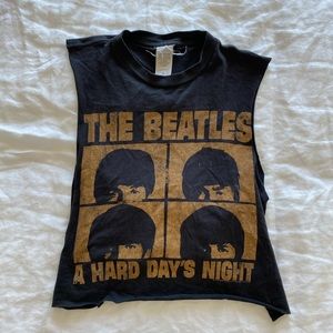 Vintage Beatles Crop Top with Embroidery